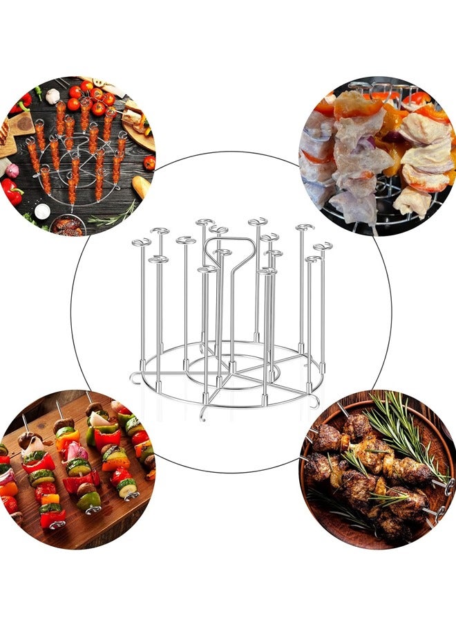 Rocket Flyer 【12 Skewers+Stand】304 Stainless Steel Detachable Air Fryer Grill Rack - Multi-Purpose for Air Fryers, Ovens, Steamers, Rice Cookers - Easy to Clean & Portable for Picnics & Family Gatherings  - Image 1