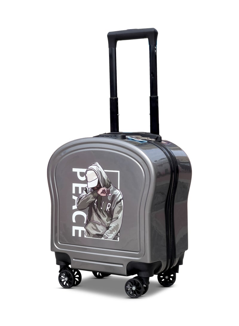 ZAAPPY Kids Cute Printed ABS Lightweight 17 Inch (7kg) Cabin Size Luggage, 8 Wheels, Combination Lock Suitcase - Image 1