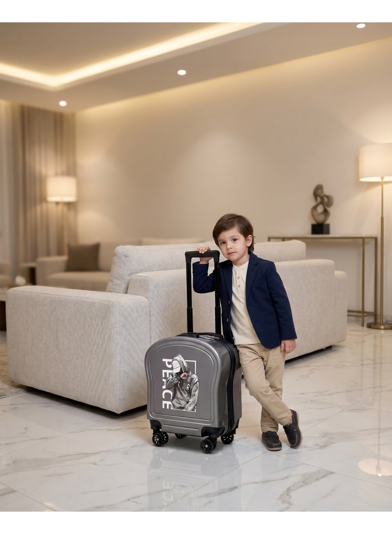 ZAAPPY Kids Cute Printed ABS Lightweight 17 Inch (7kg) Cabin Size Luggage, 8 Wheels, Combination Lock Suitcase - Image 2