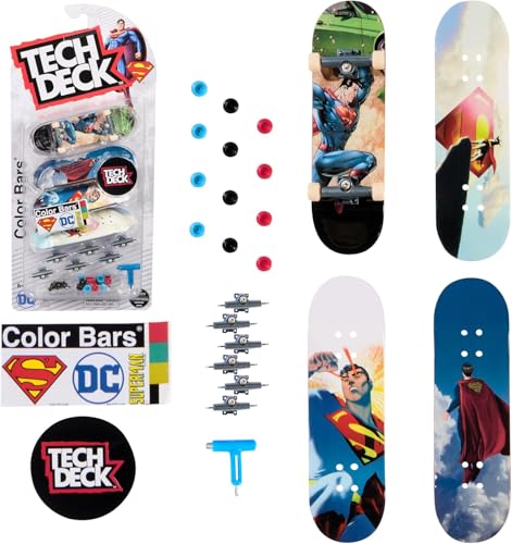 TECH DECK, Ultra DLX Fingerboard 4-Pack, DC Superman Skateboards, Collectible and Customizable Mini Skateboards, Kids Toys for Ages 6 and up - Image 3