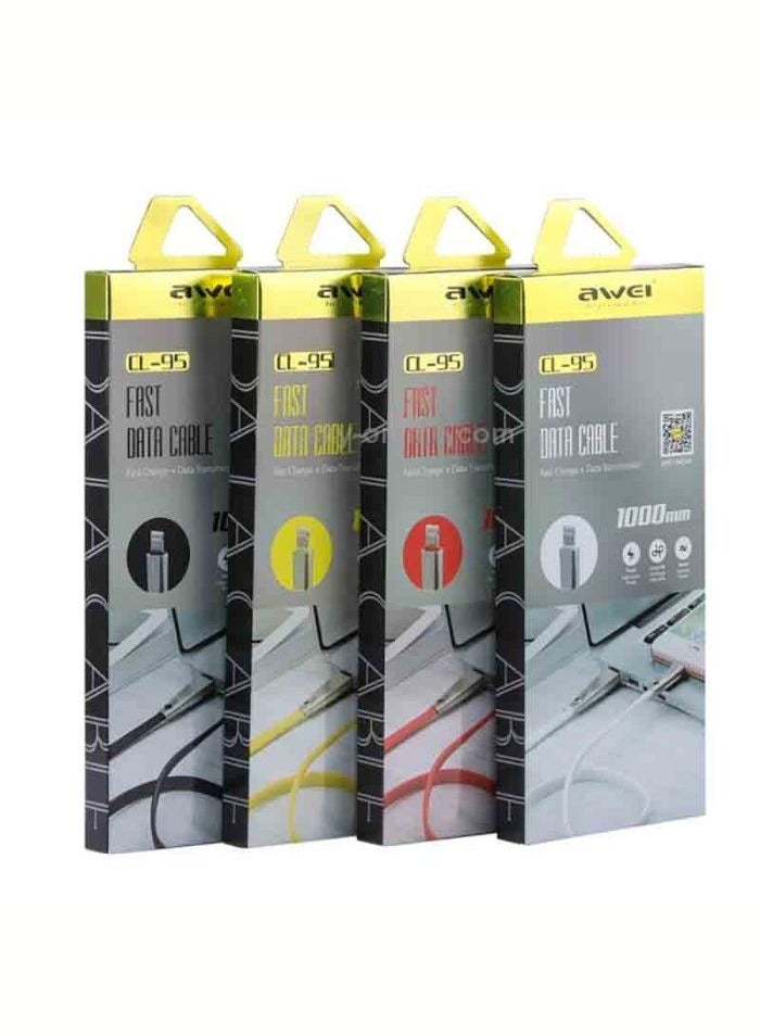 AWEI CL-95 Lightning Charging Cable 1Meter - Yellow - Image 2