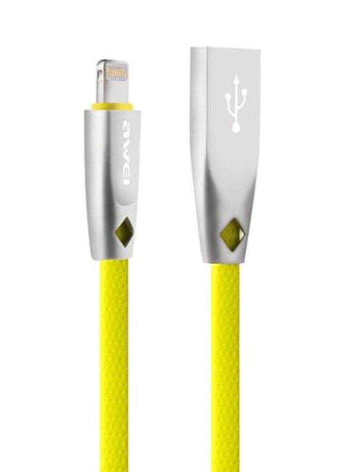 AWEI CL-95 Lightning Charging Cable 1Meter - Yellow - Image 1