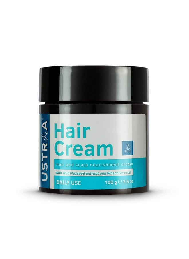 Ustraa Hair Cream For Men - 100G - For Daily Use With Light Hold- Style & Nourishment | Wheat Germ Oil | Wild Flax Seed Extracts | Moisturizes Hair | Non-Sticky, Sulphate & Paraben Free  - Image 1
