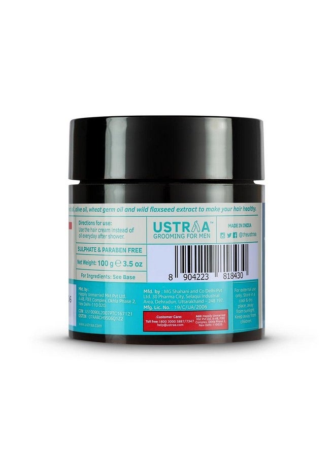 Ustraa Hair Cream For Men - 100G - For Daily Use With Light Hold- Style & Nourishment | Wheat Germ Oil | Wild Flax Seed Extracts | Moisturizes Hair | Non-Sticky, Sulphate & Paraben Free  - Image 2