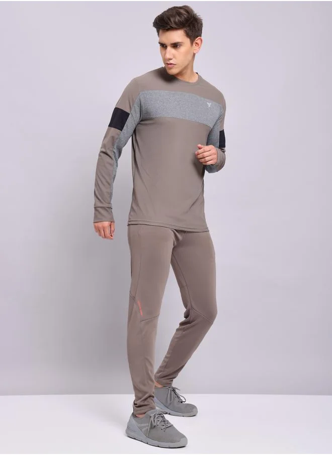 تكنوسبورت Technosport Solid Mid Rise Stretch Trackpants