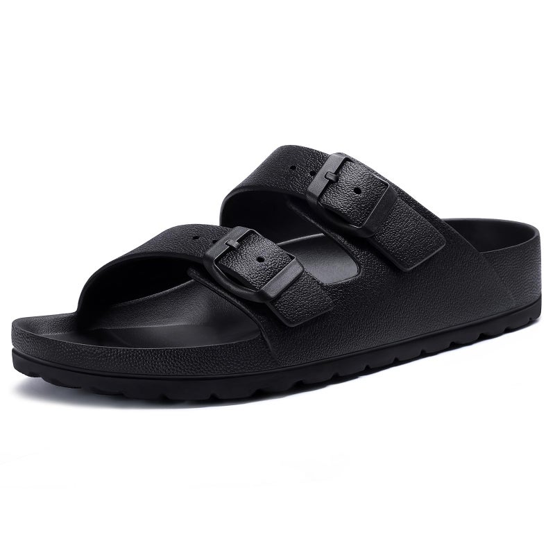 KIDMI Women's Comfortable EVA Sandals with Medium Arch Support, Adjustable Buckle Summer Beach Slide Sandal, Black EU 37 - Image 1