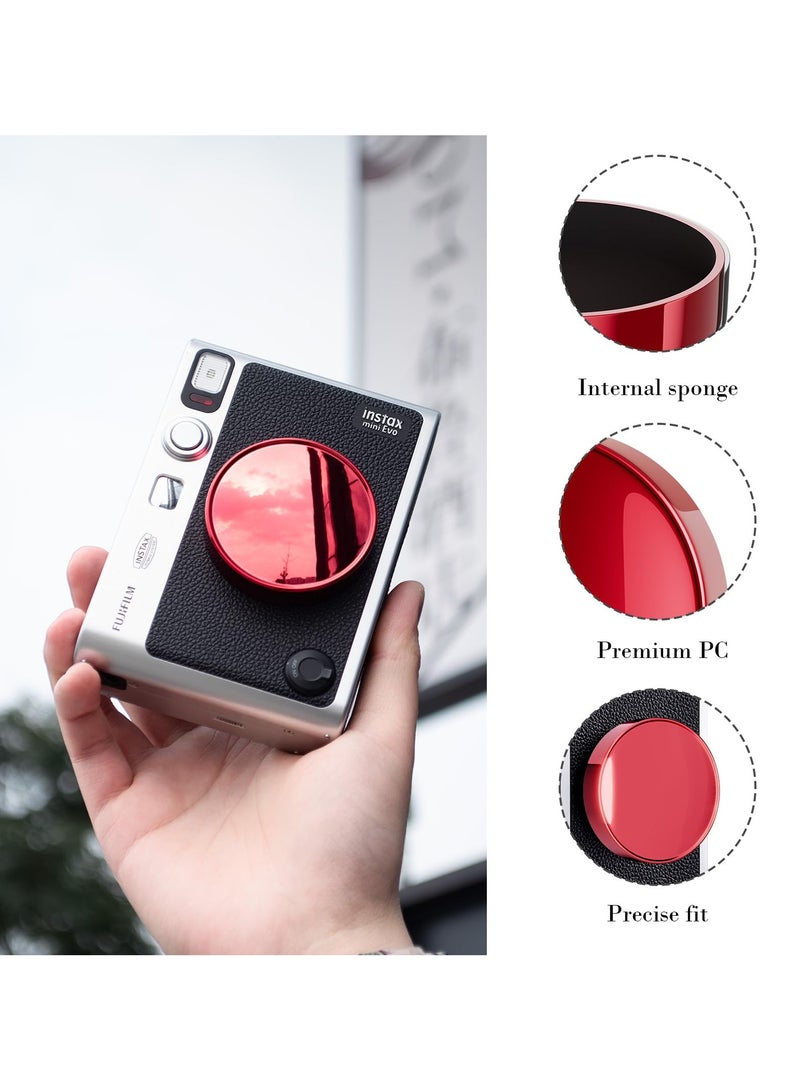SYOSI Lens Cap for Fujifilm Instax Mini Evo, Fuji Mini Accessories for Fuji Instax Mini Evo Lens Cover, PC Material Mini Evo Lens Cap with Flocking Internal - Red - Image 3