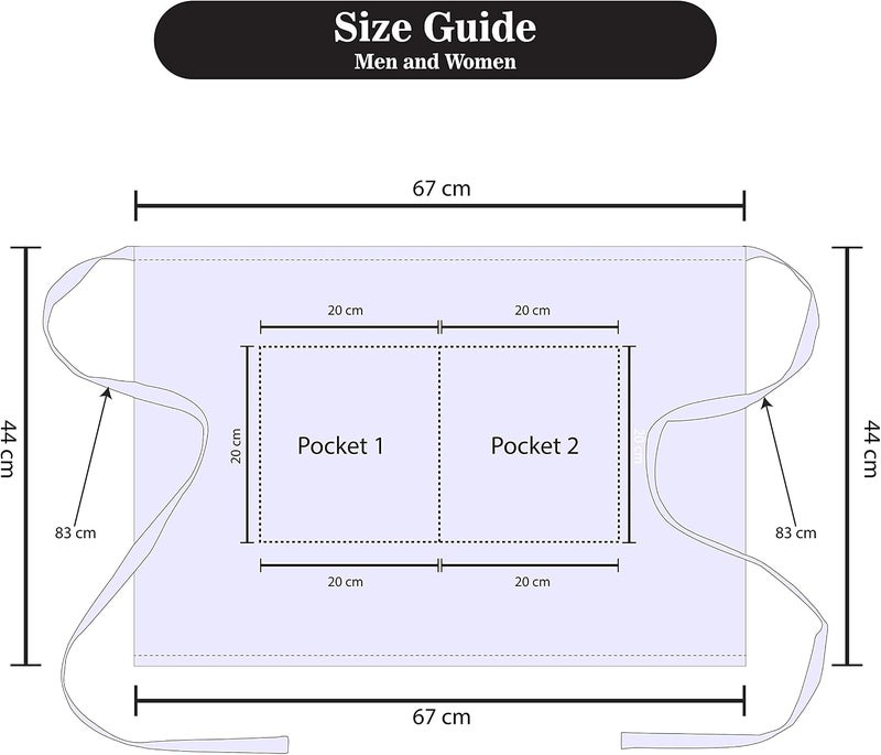 YANEK Kitchen Short Apron | Unisex | Chef Kitchen Adjustable Bib Apron with Pockets & Adjustable Tie Rope | For Home, Restaurant, Café, Hotel, Bakery, Salon - Image 2