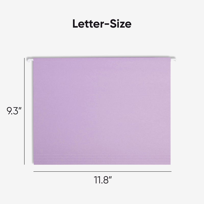 Smead Standard Hanging File Folders, 25 Count, Lavender, 1/5-Cut Adjustable Tabs, Letter Size (64064) - Image 2