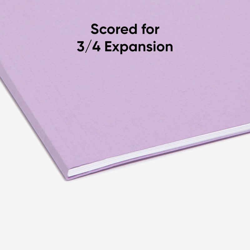 Smead Standard Hanging File Folders, 25 Count, Lavender, 1/5-Cut Adjustable Tabs, Letter Size (64064) - Image 5