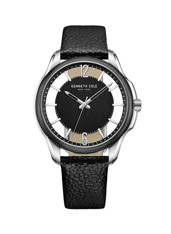 كينيث كول نيو يورك Watch For Men With Black Genuine Leather Strap 42mm