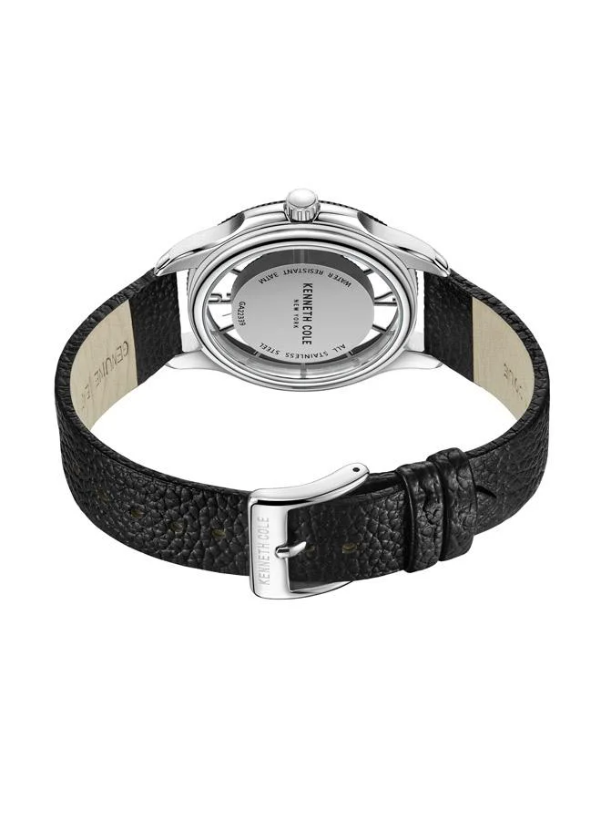 كينيث كول نيو يورك Watch For Men With Black Genuine Leather Strap 42mm