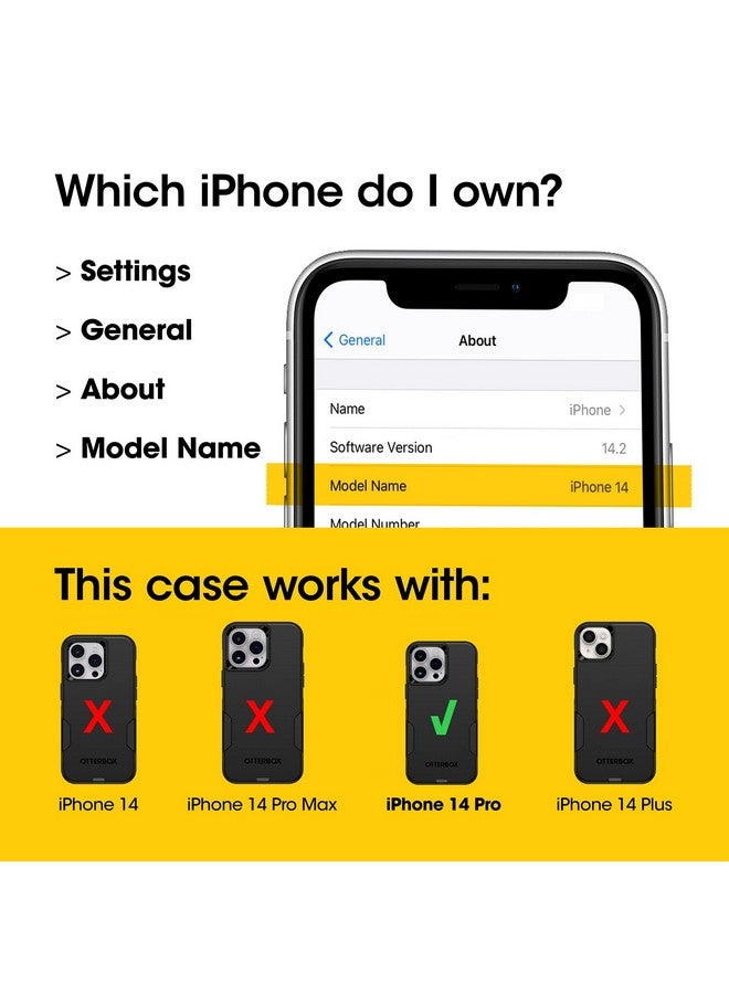 أوتربوكس جراب OtterBox Commuter Series لهاتف iPhone 14 Pro (فقط) - INTO The Fucshia (وردي)، نحيف ومتين، مناسب للجيب، مع حماية للمنافذ - Image 2