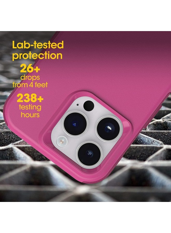 أوتربوكس جراب OtterBox Commuter Series لهاتف iPhone 14 Pro (فقط) - INTO The Fucshia (وردي)، نحيف ومتين، مناسب للجيب، مع حماية للمنافذ - Image 4