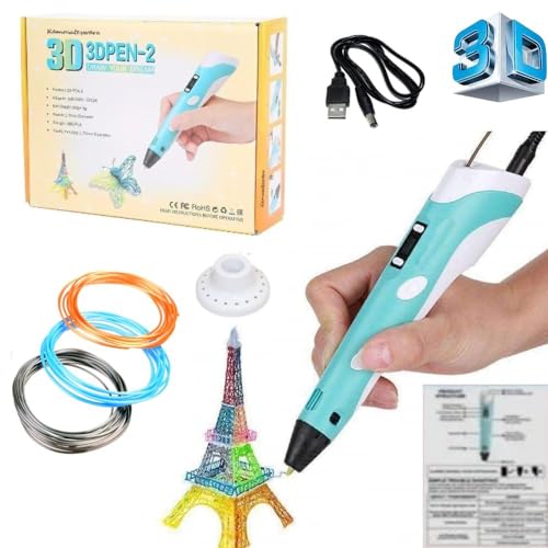 Mummy Please【with USB】| 3D Printing Pen with LCD Display【10 Metre Each 15 Filaments Extra】【Pack of 1】 - Image 2