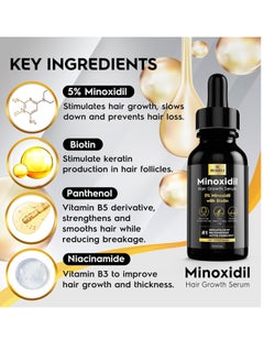 beaueli 5% Minoxidil for Men Hair, Minoxidil for Women Hair Growth, Hair Growth Oil, Extra Strength Minoxidil Hair Loss Treatment Serum for Faster Stronger Thicker Hair Growth 1oz, 3 Bottles  - Image 3