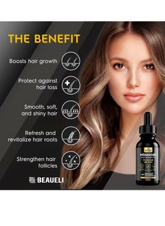 beaueli 5% Minoxidil for Men Hair, Minoxidil for Women Hair Growth, Hair Growth Oil, Extra Strength Minoxidil Hair Loss Treatment Serum for Faster Stronger Thicker Hair Growth 1oz, 3 Bottles  - Image 4