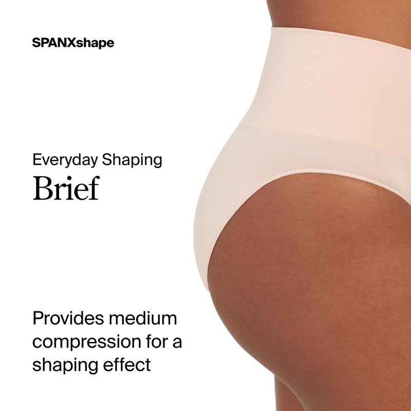 SPANX SPANXshape Everyday Shaping Brief - Core Control Shapewear Underwear - Invisible Under Clothes - Seamless Design - Vintage Rose - Large - Image 2