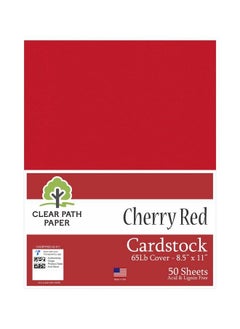 Clear Path Paper Cherry Red Cardstock 8.5 X 11 Inch 65Lb Cover 50 Sheets Clear Path Paper  - Image 1