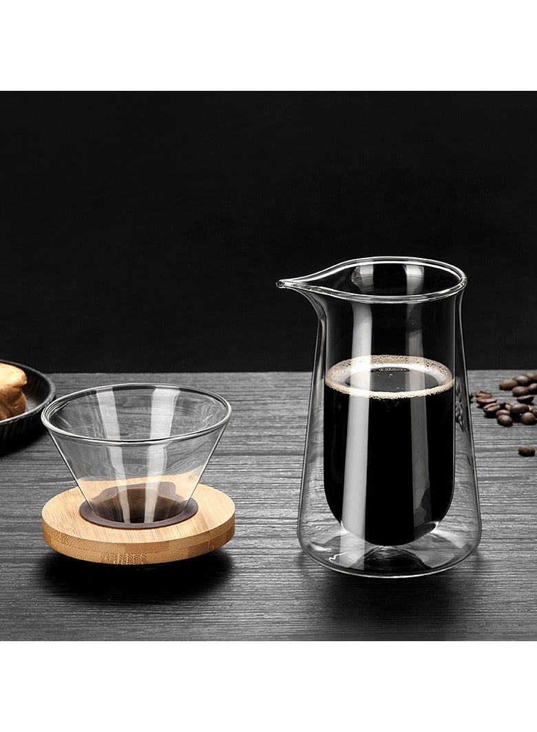 general Double-layer glass manual pour-over coffee pot for home use sharing pot high borosilicate filter cup cold brew and cold drip coffee maker - Image 3