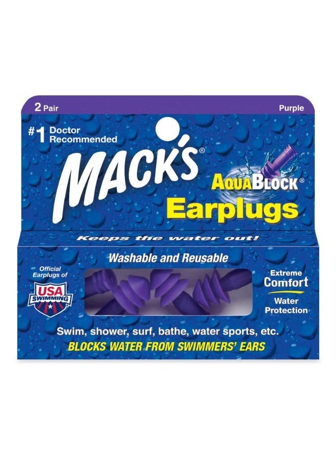 Mack's AquaBlock Swimming Earplugs - Comfortable, Waterproof, Reusable Silicone Ear Plugs for Swimming, Snorkeling, Showering, Surfing and Bathing - Image 1