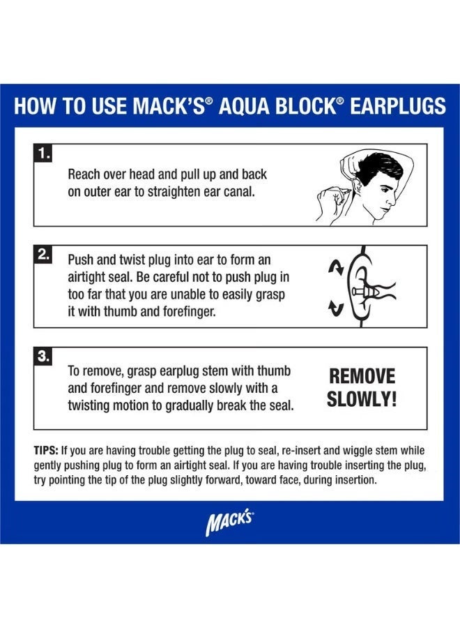 Mack's AquaBlock Swimming Earplugs - Comfortable, Waterproof, Reusable Silicone Ear Plugs for Swimming, Snorkeling, Showering, Surfing and Bathing - Image 3