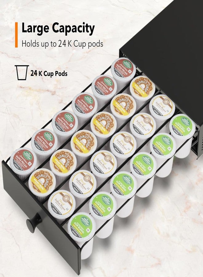 SICHEER K Cup Organization Storage Drawer Maker K Cup Holder Coffee Pod Organizer Stand Tray Counter Rack Countertop Maker Stand Capsules Compatible with Keurig Accessories Holds 24 Pods - Image 5
