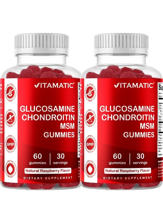 2 Pack Glucosamine Chondroitin Gummies With Msm & Vitamin E Joint Support 60 Pectin Based Gummies