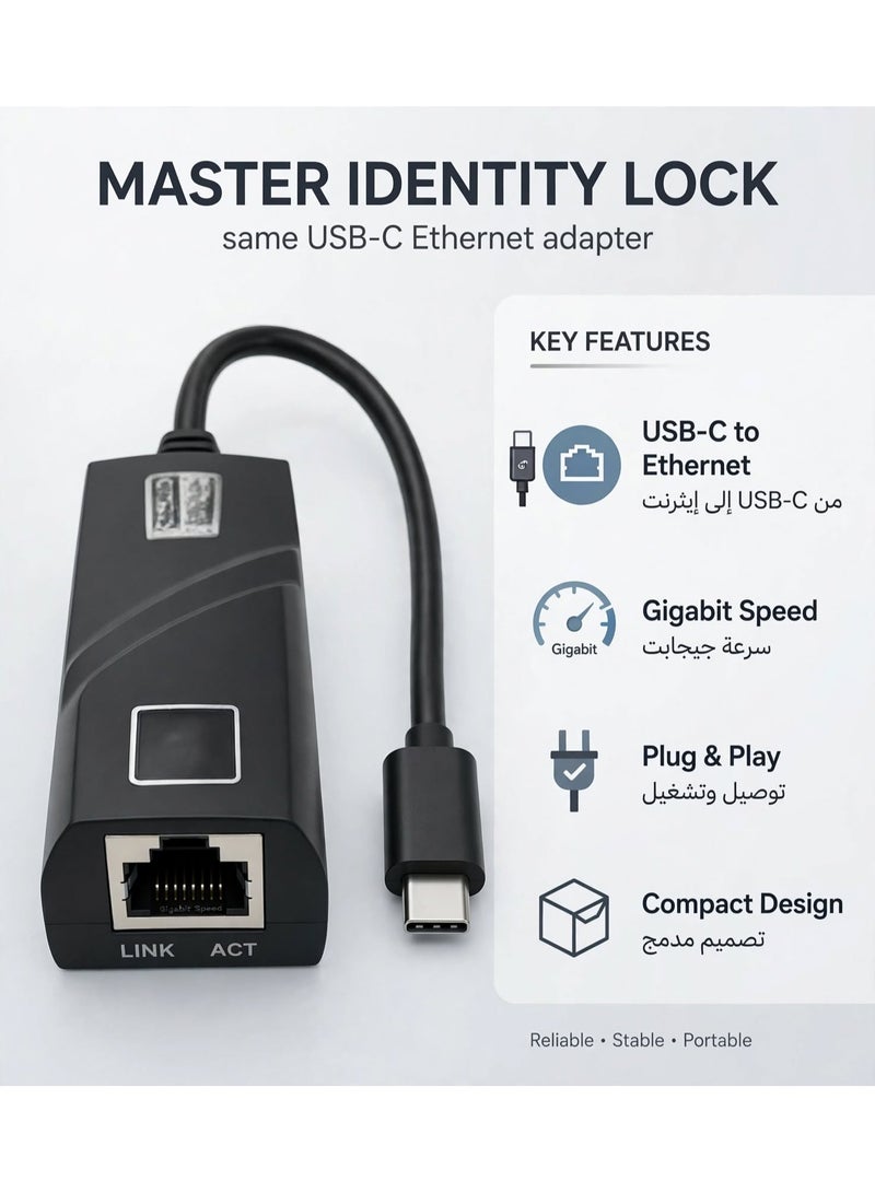 JAJEEK Type-C to Ethernet Adapter, Type-C to Network 1000Mbps Gigabit RJ45 LAN Internet Adapter Converter Compatible with MacBook, Surface, Laptop PC with Windows, XP, Vista, Mac/Linux Driver Free - Image 5