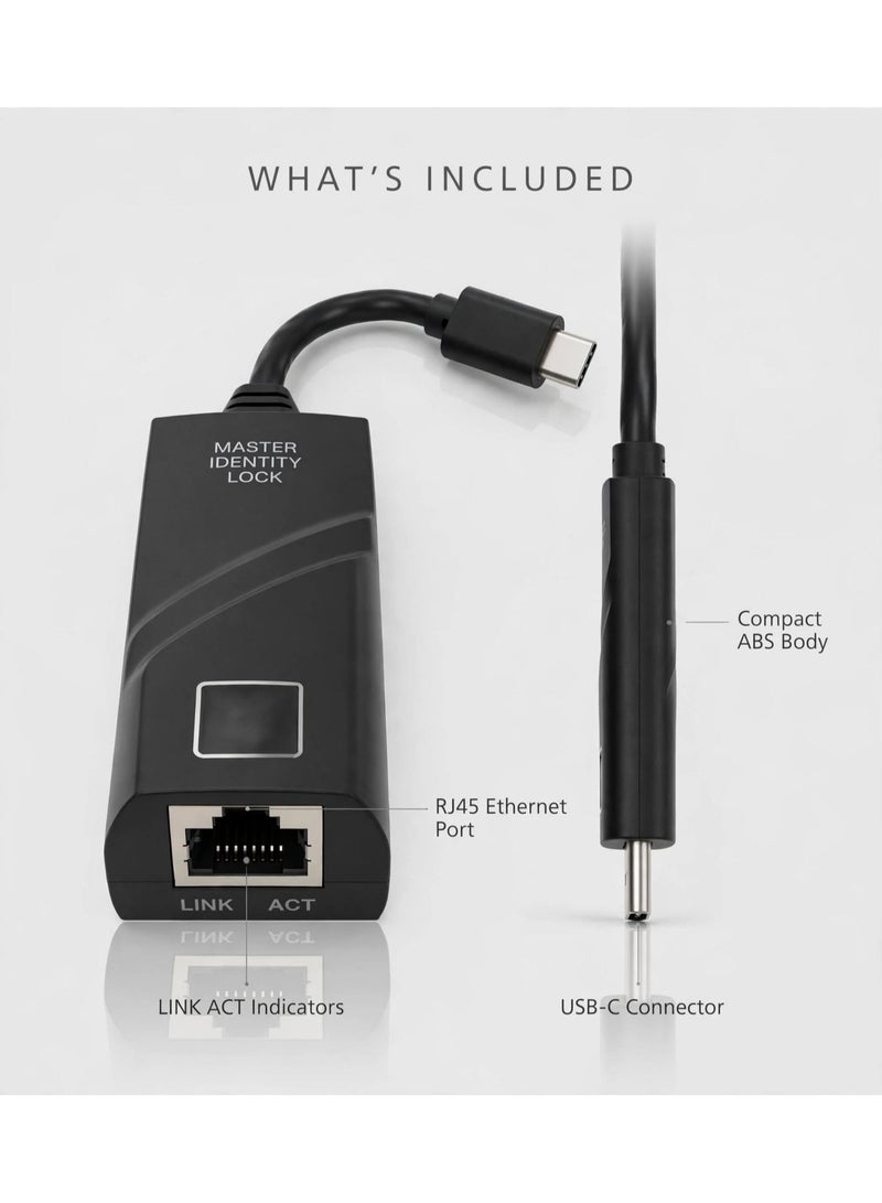 JAJEEK Type-C to Ethernet Adapter, Type-C to Network 1000Mbps Gigabit RJ45 LAN Internet Adapter Converter Compatible with MacBook, Surface, Laptop PC with Windows, XP, Vista, Mac/Linux Driver Free - Image 3
