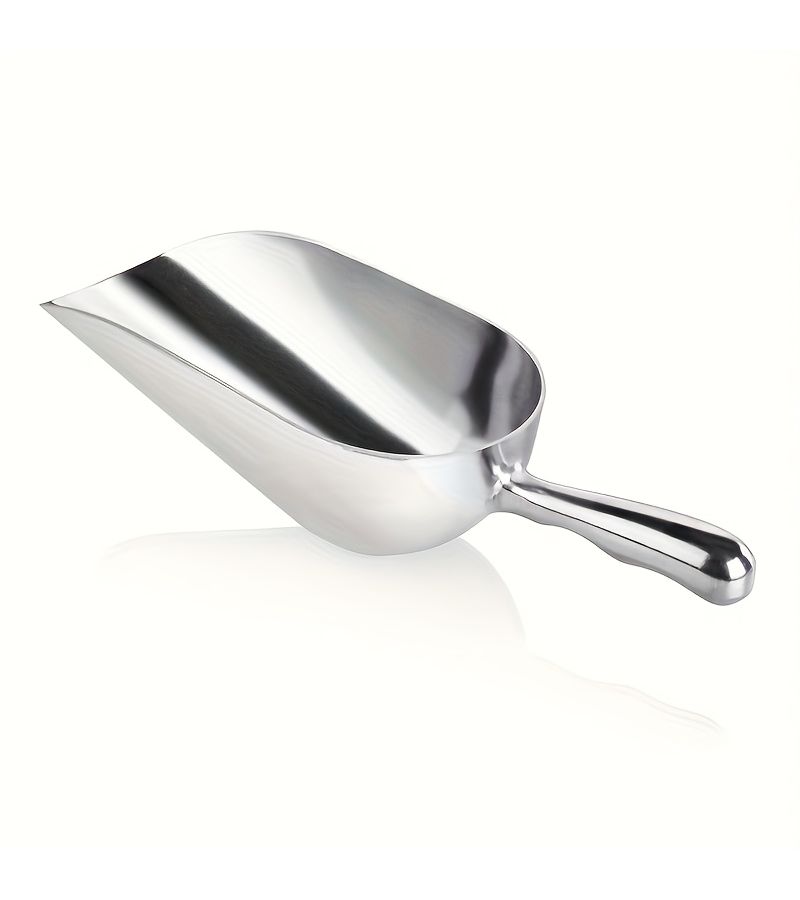 Ice Pellet Shovel Silver A Medium Supermarket Coffee Shop Round Mouth Aluminum Scoop For Flour Powder Tea Rice Multi Purpose - Image 2