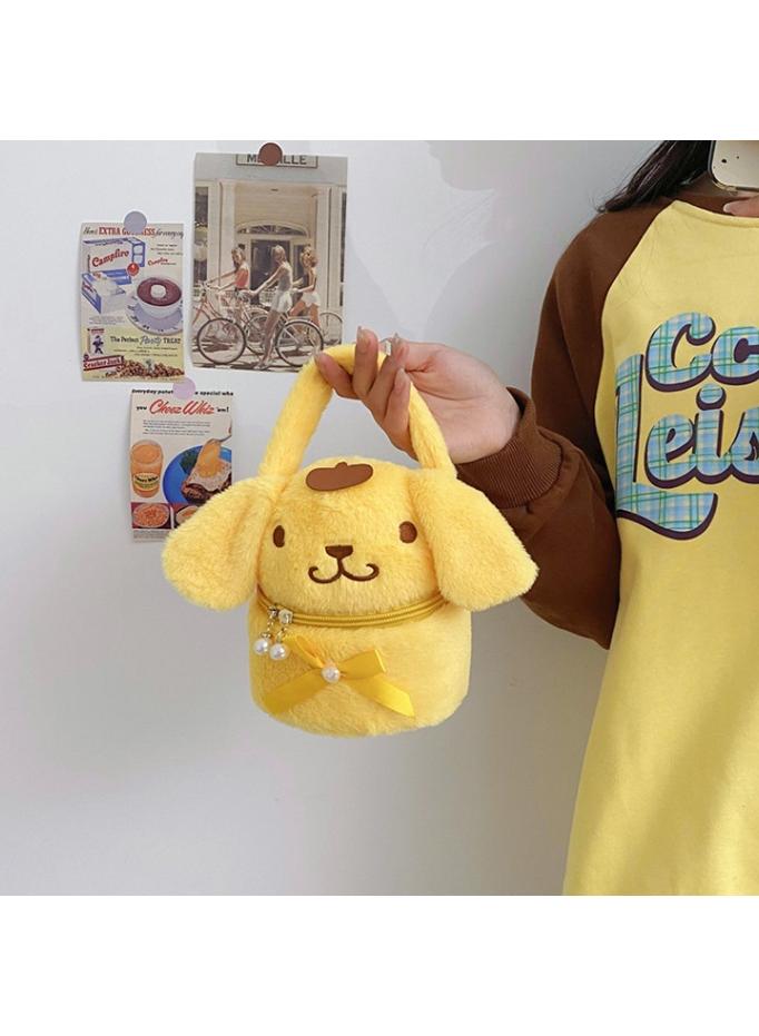 Y&D Cute Plush  Cinnamoroll Makeup Bag handbag  Open Flat Travel Toiletry Accessories Organizer Cosmetic Pouch with Handle for Cosmetics Brushes Toiletry Jewelry  - Image 2