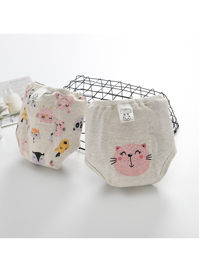 2 قطع بنطلونات تدريب على الحمام للأطفال، ملابس داخلية تدريبية للأطفال من 2-4 سنوات للأولاد والبنات، بنطلونات تدريبية قطنية ماصة قوية - Image 1