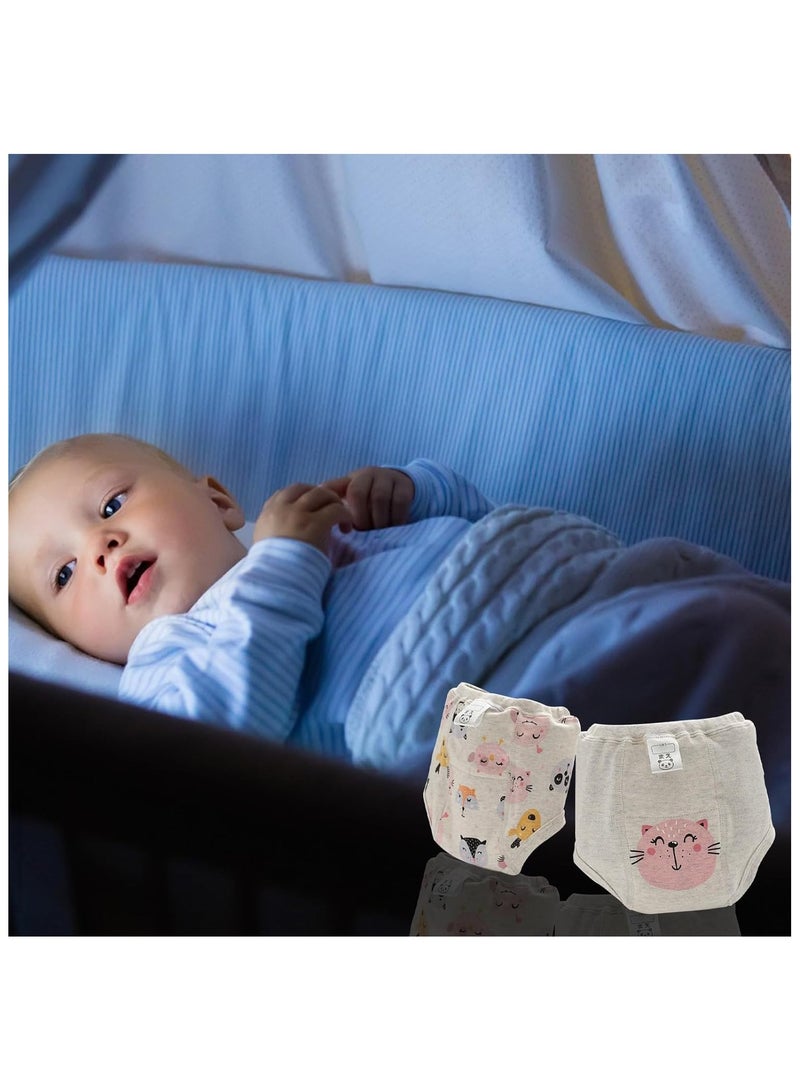 2 قطع بنطلونات تدريب على الحمام للأطفال، ملابس داخلية تدريبية للأطفال من 2-4 سنوات للأولاد والبنات، بنطلونات تدريبية قطنية ماصة قوية - Image 3