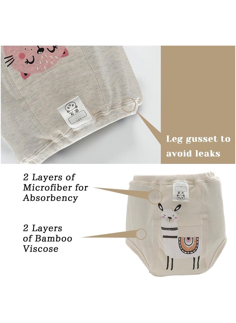 2 قطع بنطلونات تدريب على الحمام للأطفال، ملابس داخلية تدريبية للأطفال من 2-4 سنوات للأولاد والبنات، بنطلونات تدريبية قطنية ماصة قوية - Image 4