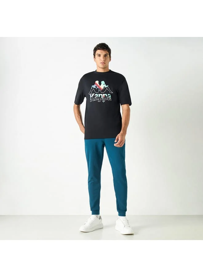 كابا Kappa Graphic Print T-shirt with Crew Neck and Short Sleeves