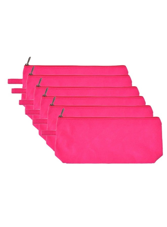 ليفي حافظة أقلام متعددة الأغراض من ليفاي بسحاب، أدوات مكتبية متعددة الأغراض، حافظة أقلام، 9 × 3.5 بوصة، قماش قطني 100% - عبوة من 6 و10 و20 قطعة (6، وردي غامق - 6 قطع) - Image 1