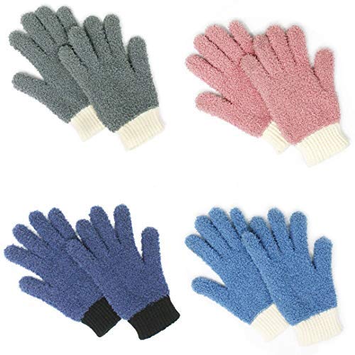 MIG4U Microfiber Dusting Gloves Washable Reusable Cleaning Mittens Gloves Kitchen House Cleaning Car Blinds Multicolor 4 Pairs L/XL - Image 1
