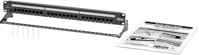 TRIPPLITE لوحة توصيل إيثرنت 24 منفذ Cat6 من Eaton، RJ45، تركيب على الرف 1U، معايير الأسلاك EIA/TIA 568A/B لإنهاءات 110 وكرون، (N252-P24)، أسود - Image 5