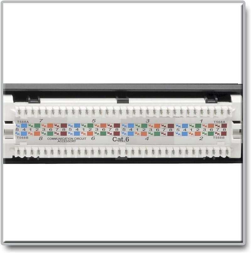 TRIPPLITE لوحة توصيل إيثرنت 24 منفذ Cat6 من Eaton، RJ45، تركيب على الرف 1U، معايير الأسلاك EIA/TIA 568A/B لإنهاءات 110 وكرون، (N252-P24)، أسود - Image 3