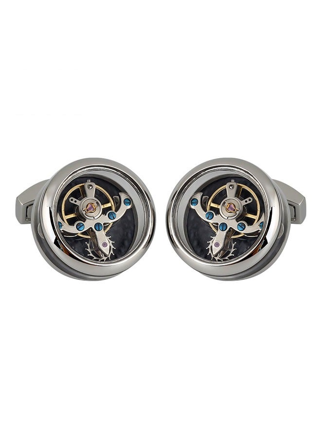 DAKS Luxury Tourbillon Cufflinks for Men – Mechanical Watch Movement Cufflinks – Rotating Stainless Steel Cufflinks – Perfect for Business, Weddings, and Formal Occasions - Image 4