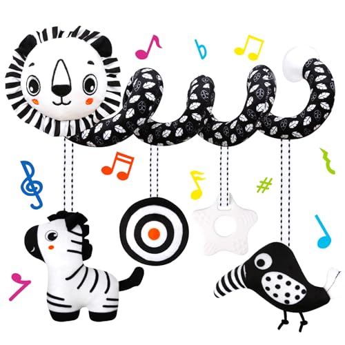 FQKIOMY Black and White High Contrast Baby Toys Sensory Infant Hanging Carseat Stroller Toy for Newborns 06612Months Perfect Easter Birthday Baby Shower for Babies Boys Girls - Image 1