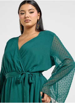 Wrap Dress With Sheer Sleeves - pzsku/Z4269C3A3392CBFEBF5FCZ/45/_/1740638105/a9767576-e15b-4553-a271-cc307590713c