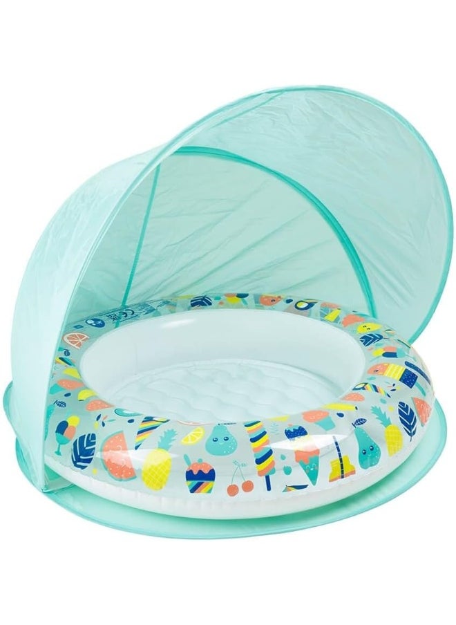 EUREKA KIDS Baby Pool With Tent 40+Upf Uv Protection | Perfect For Beach, Pool And Travel | For 18M+  - Image 1