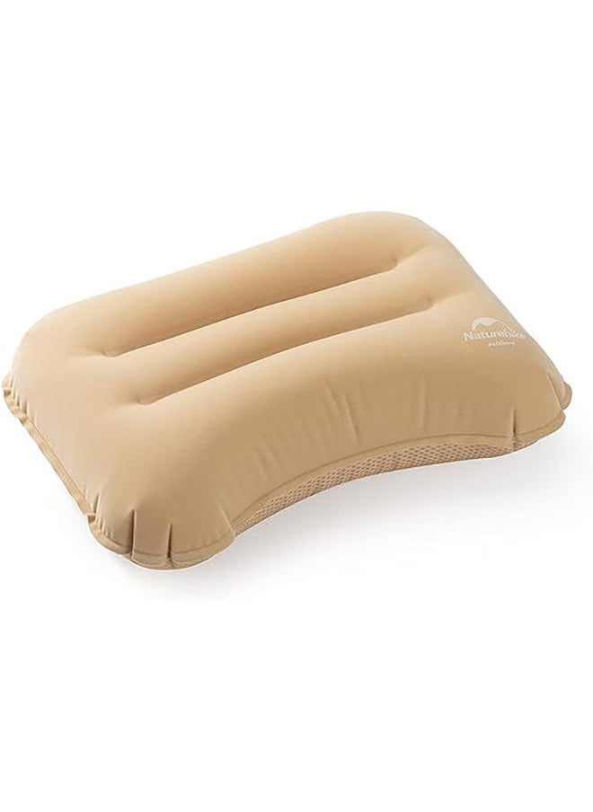 Naturehike PU Flocking Comfortable Sleeping Pillow Khaki | Rectangular Bed Pillow with Gusseted Side Band Design for Superior Comfort  - Image 1