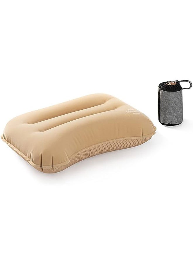 Naturehike PU Flocking Comfortable Sleeping Pillow Khaki | Rectangular Bed Pillow with Gusseted Side Band Design for Superior Comfort  - Image 2