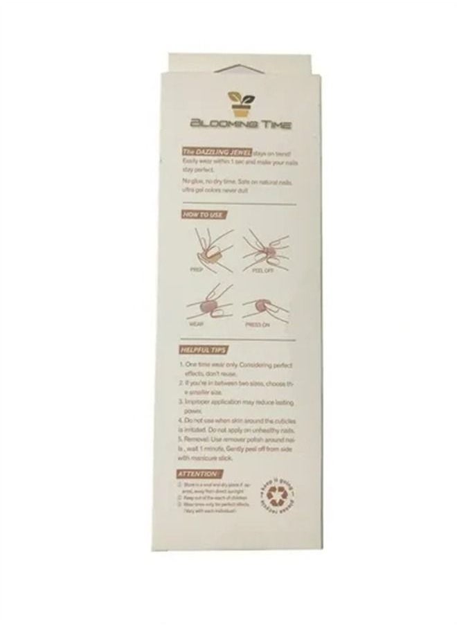 BLOOMING TIME 24-Piece Full Cover Press On Fake Nail Tips Pink  - Image 3