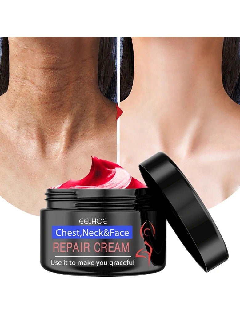EELHOE Facial Repair Cream, Neck Wrinkle Remover Cream, Whitening Brightening Anti Ageing Skin Tightening Cream, Moisturizing Neck Firming Cream Lotion, Repair Cream For Face, Chest, Neck - Image 2