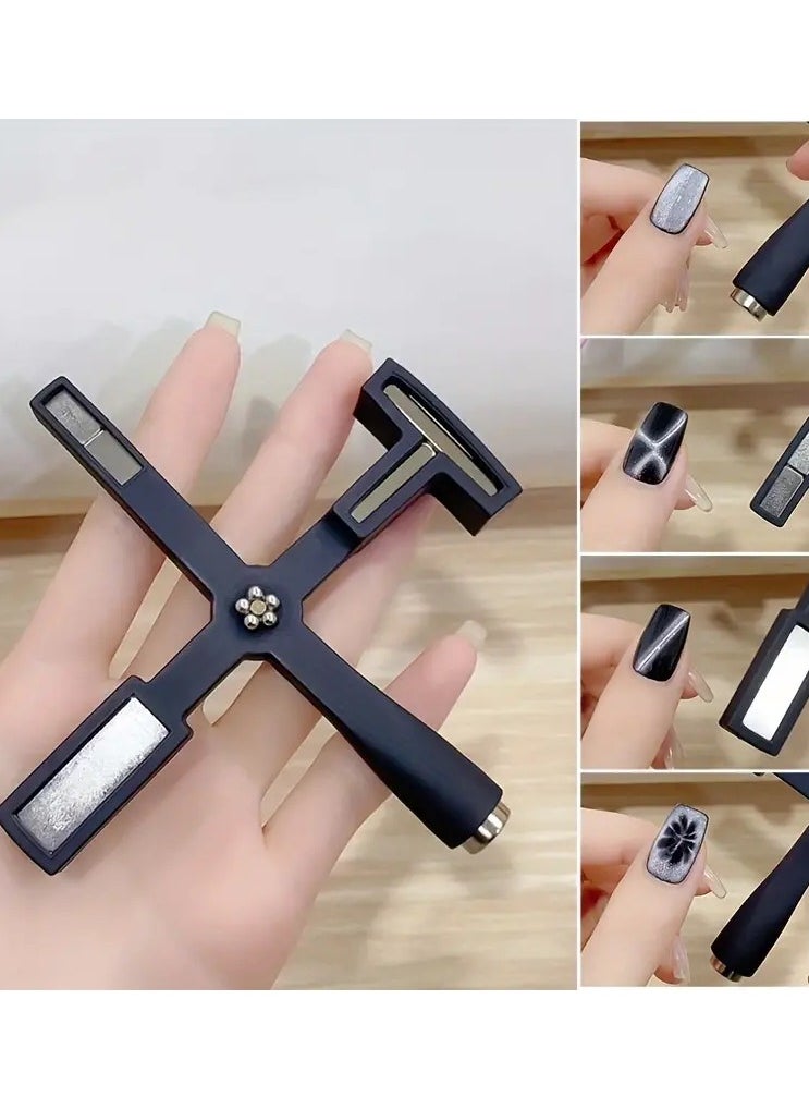 LANGMANNI - 2023 New Cross-Shaped Strong Magnet Multi-Functional Nail Art Tool - Easy to Use for Cat Eye Nail Polish Glue Iron Stone - Unscented and Durable Accessories for Nail Artists - Image 1