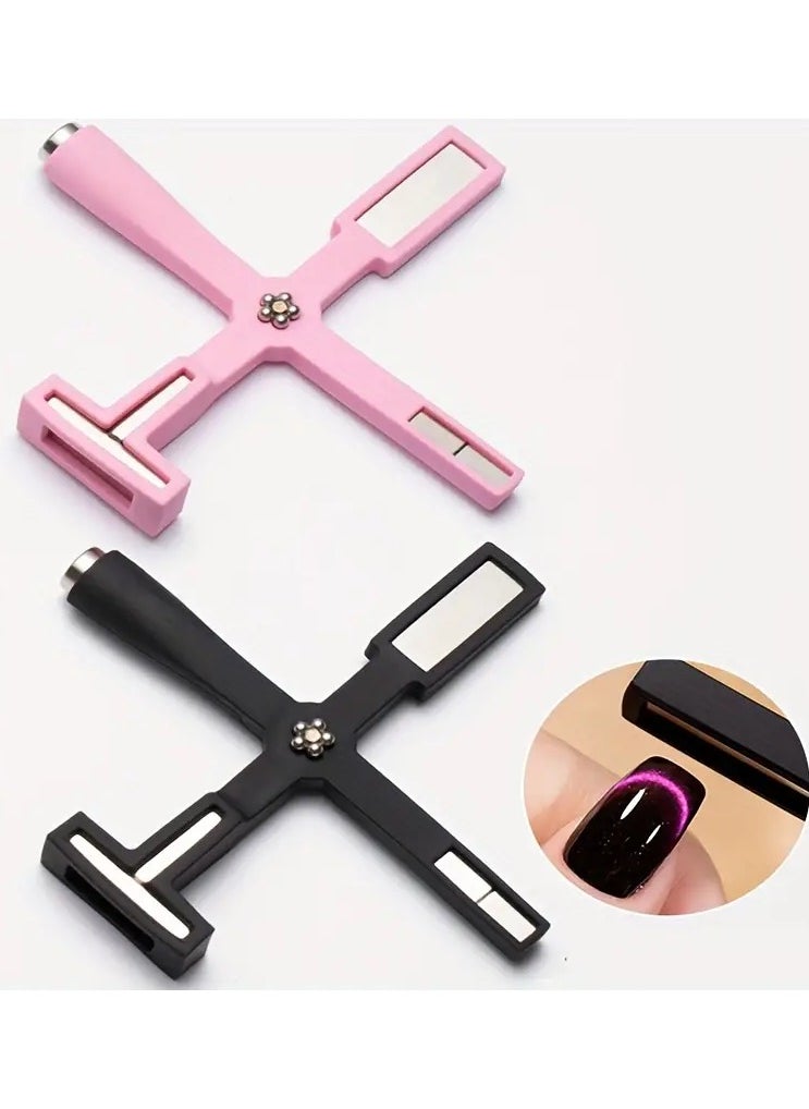 LANGMANNI - 2023 New Cross-Shaped Strong Magnet Multi-Functional Nail Art Tool - Easy to Use for Cat Eye Nail Polish Glue Iron Stone - Unscented and Durable Accessories for Nail Artists - Image 1